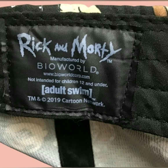 RICK AND MORTY ADULT SWIM CARTOON BIOWORLD SNAPBACK FLAT BILL CAP & LANYARD - Picture 9 of 12